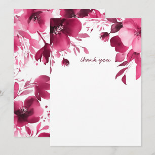 Cartão De Agradecimento Sangue Rosa PERSONALIZADO Chá de panela de Aquarel