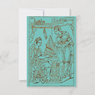 Cartão De Agradecimento Santa Cecília com Santa Catarina de Alexandria