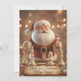 Cartão De Agradecimento Santa’s Next Move – Funny Chess Christmas Thank Yo