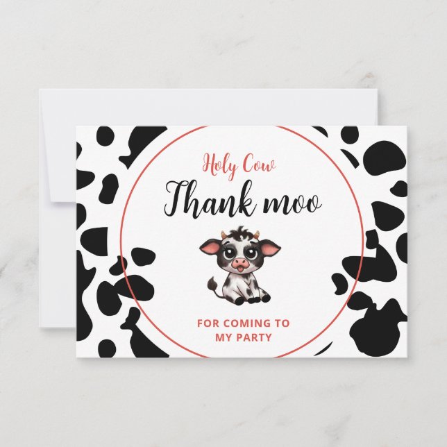 Cartão De Agradecimento santa vaca obrigado moo para vir (Frente)