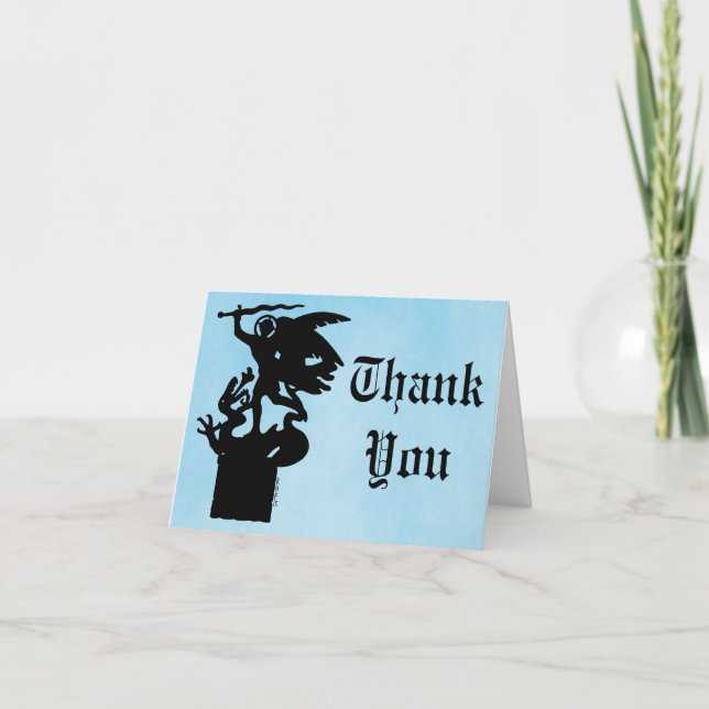 Cartão De Agradecimento Santo Michael e Dragon (Frente)