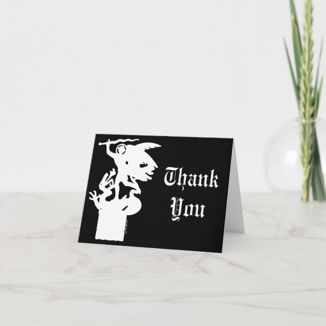 Cartão De Agradecimento Santo Michael e Dragon (em branco) (Frente)