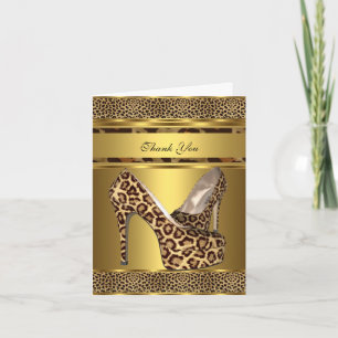 Cartão de Agradecimento Sapatos Salto Alto Leopard