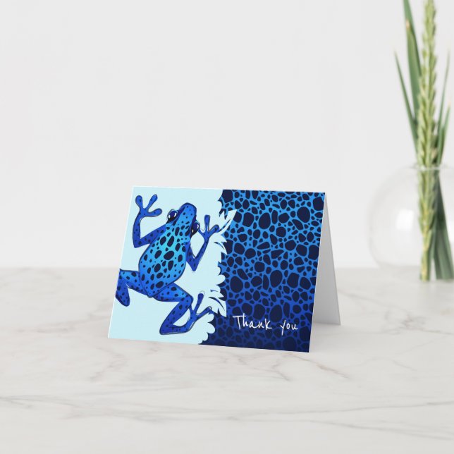 Cartão De Agradecimento Sapo tropical azul Obrigado Nota - Vazio (Frente)