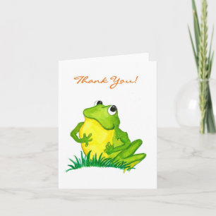 Cartão De Agradecimento Sapo Verde "Obrigado!" Notecard