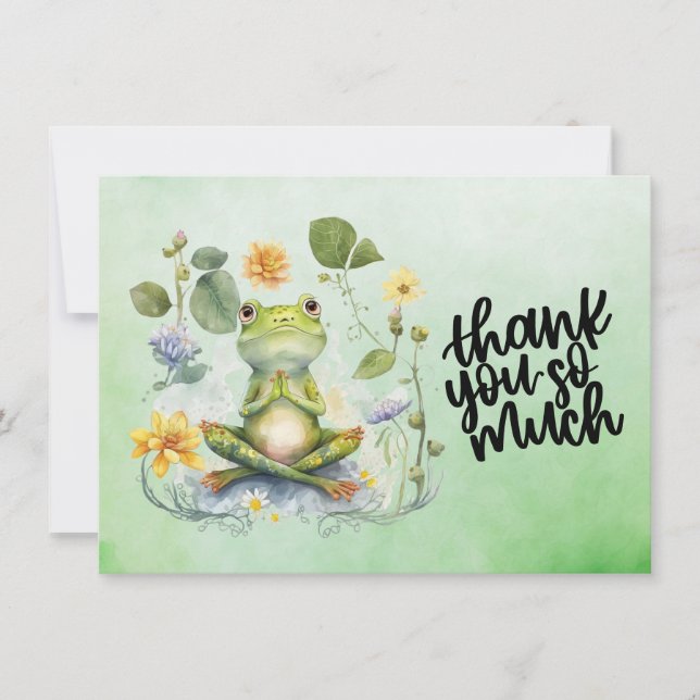 Cartão De Agradecimento Sapo Yoga obrigado tanto (Frente)