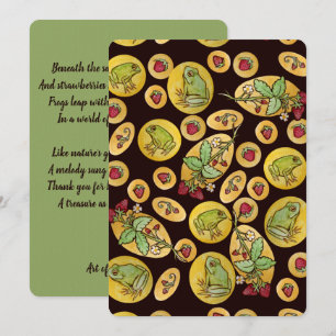 Cartão De Agradecimento Sapos de morango para sempre