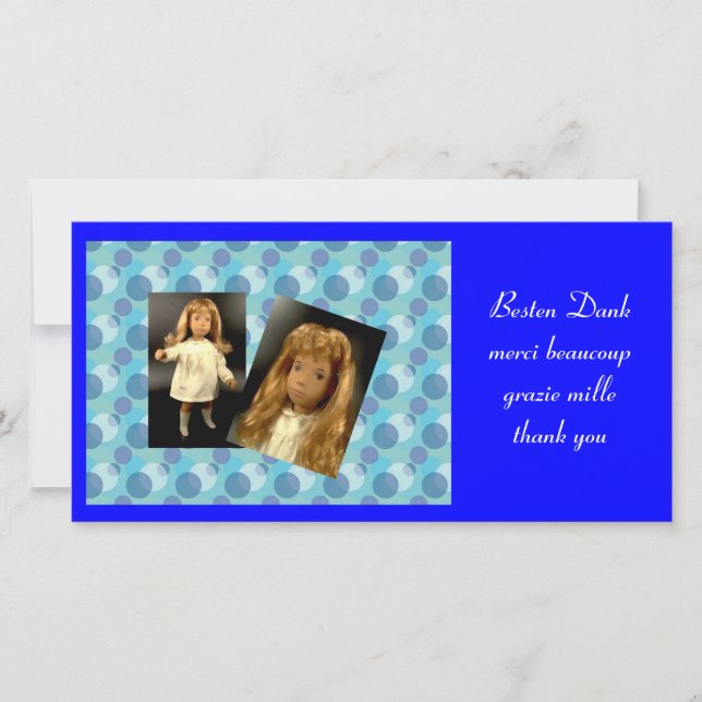 Cartão De Agradecimento Sasha AGRADECE Fotokarte (Frente)