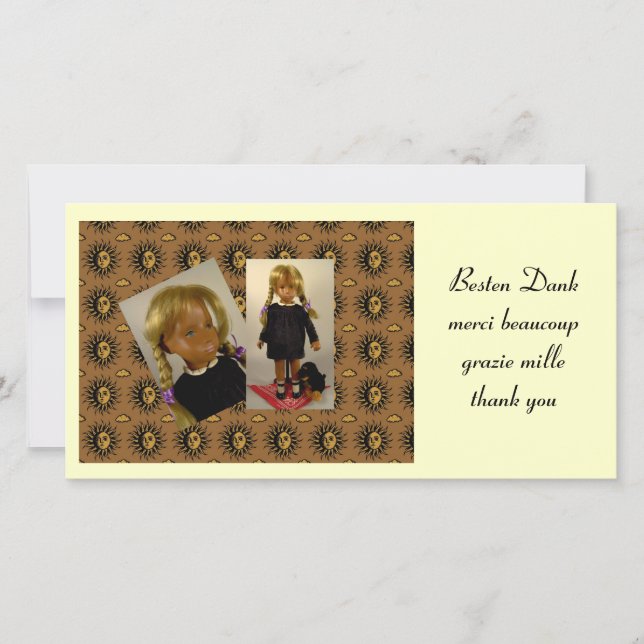 Cartão De Agradecimento Sasha AGRADECE Fotokarte (Frente)