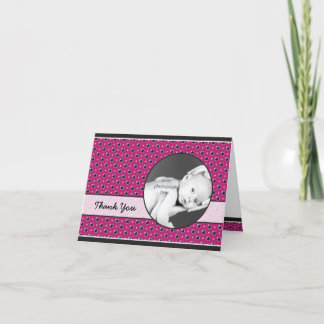 Cartão De Agradecimento Sassy Polka Dots Photo Thank You Card - Purple