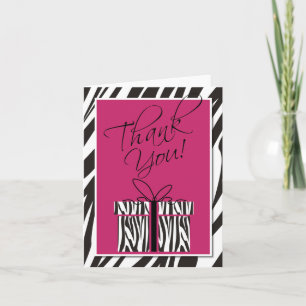 Cartão De Agradecimento Sassy Zebra Print Thank You Card