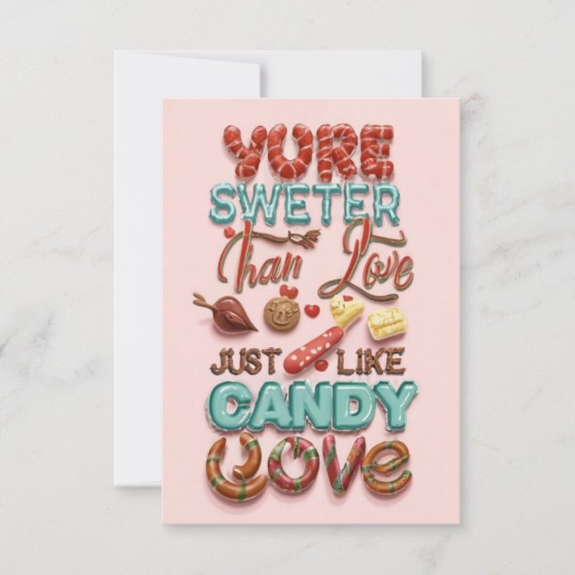 Cartão De Agradecimento Satisfaça seu dente doce com amor - irresistível (Frente)