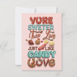 Cartão De Agradecimento Satisfaça seu dente doce com amor - irresistível