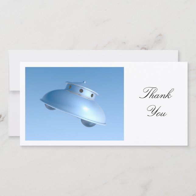 Cartão De Agradecimento Saucer Voador Clássico - Obrigado (Frente)