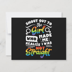 Cartão De Agradecimento Saudação à Garota Orgulho Lésbico Camiseta LGBT G
