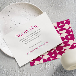 Cartão De Agradecimento Scallop Meio século Roxo do Círculo Retroativo