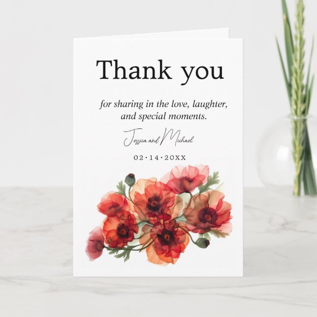 Cartão De Agradecimento Scarlet Serenade Petal (Frente)