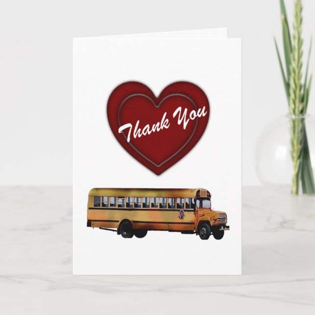 Cartão De Agradecimento School Bus Driver-Thank You! (Frente)