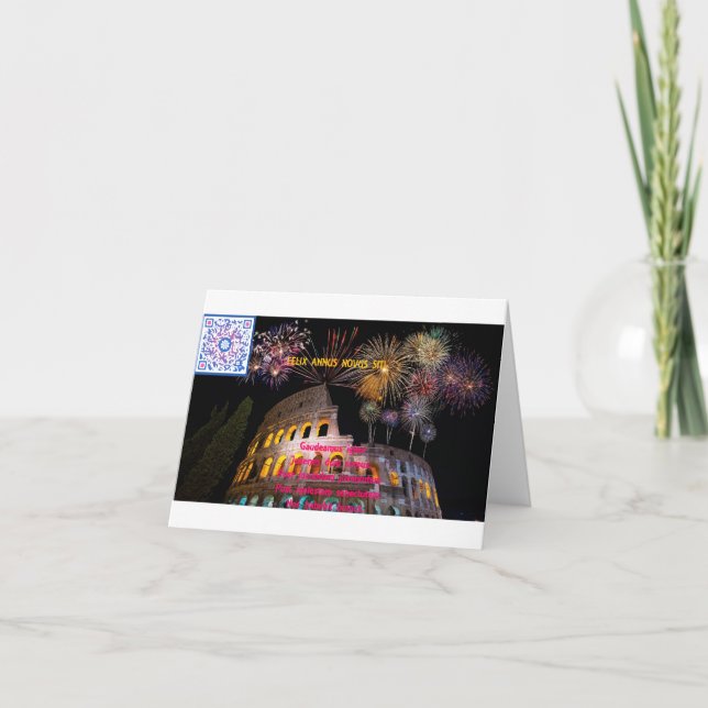 Cartão De Agradecimento Scida ad Annum Novum Felicem (Frente)