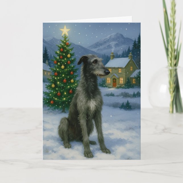 Cartão De Agradecimento Scottish Deerhound Holiday Card (Frente)