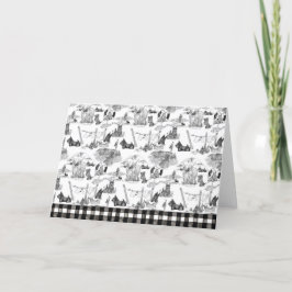Cartão De Agradecimento SCOTTISH Terrier Black Toile