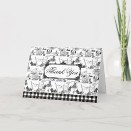 Cartão De Agradecimento SCOTTISH Terrier Black Toile com personalização