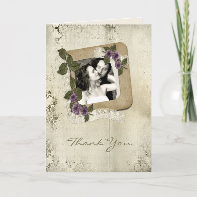 Cartão De Agradecimento Scrap Style Photo Template (Frente)