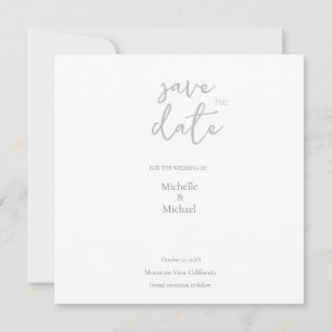 Cartão De Agradecimento Script Calliographic Wedding Modern Save the Date