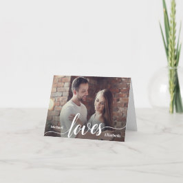 Cartão De Agradecimento Script de Amor de Fotografia de Casais Personaliza