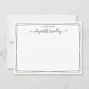 Cartão De Agradecimento Script De Assinatura Girly Monograma Da Mesa Do