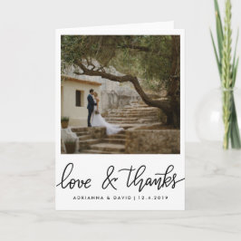 Cartão De Agradecimento Script De casal Foto De Casamento De Amor E Obriga