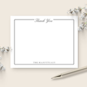 Cartão De Agradecimento Script de Casamento Recém-Casados Elegante Papelar