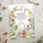 Cartão De Agradecimento Script de Falha Colorida das Fairies Cute<br><div class="desc">Nossa design de festa de aniversário de fadas mágicas com tema de fadas é feita com delicadas ilustrações de aquarela,  sotaques brilhantes de ouro brilhante,  e um vibrante conjunto de fadas coloridas dançando em um jardim floral branco cheio de margaridas.</div>