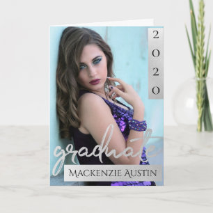 Cartão De Agradecimento Script do Formando Silver   Pincel Formando Fotogr