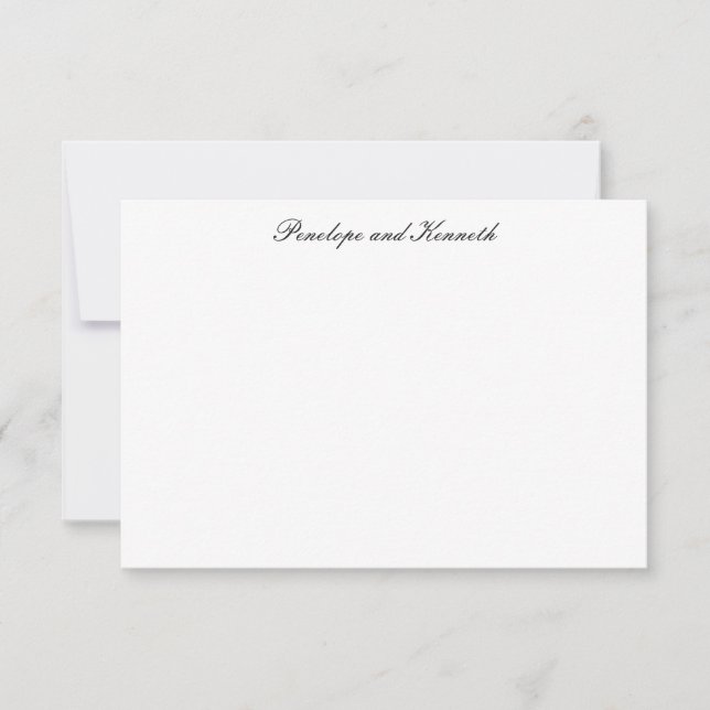 Cartão De Agradecimento Script Formal Preto Minimalista Moderno  (Frente)