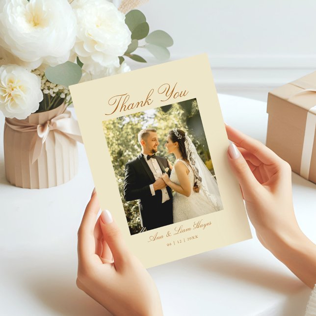 Cartão De Agradecimento Script Mínimo de Foto de Arch Elegante (Criador carregado)