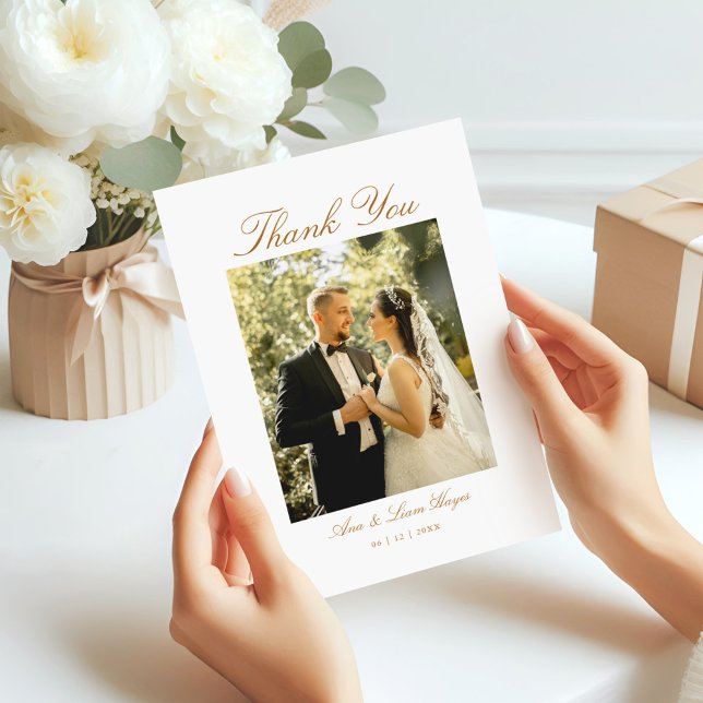 Cartão De Agradecimento Script Mínimo de Foto de Arch Elegante (Criador carregado)