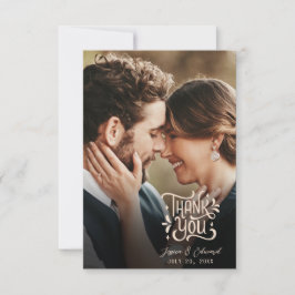 Cartão De Agradecimento Script Mínimo Simples Elegante Laranja Queimado Mo