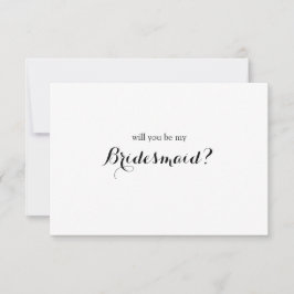 Cartão De Agradecimento Script Mínimo Você Será Minha Placa De Bridesmaid