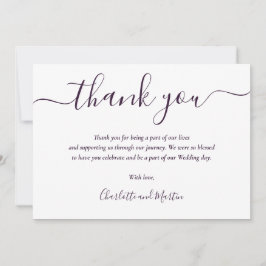 Cartão De Agradecimento Script Moderno Elegante Roxo