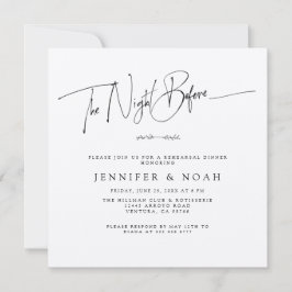 Cartão De Agradecimento Script Moderno Na Noite Antes Do Janto De Ensaio