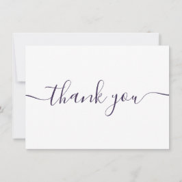 Cartão De Agradecimento Script Roxo Elegante Moderno Simples