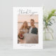 Cartão De Agradecimento Script Simples Minimalista com Foto de Casamento C (Em pé/Frente)