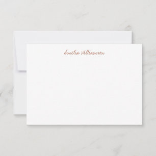 Cartão De Agradecimento Script Simples Minimalista Terracota Escrito à Mão