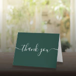 Cartão De Agradecimento Script Simples Moderno Elegante Emerald Green<br><div class="desc">Emerald Green,  simples cartões de agradecimentos elegante moderno. Você pode personalizar com seu próprio obrigado a mensagem no sentido inverso ou se preferir adicionar sua própria mensagem manuscrita simplesmente exclua o texto. Uma maneira perfeita de dizer obrigado! Projetado por Thisnotme©</div>