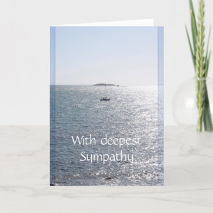 Cartão De Agradecimento Sea and Boat Sympathy Blank Greeting Card