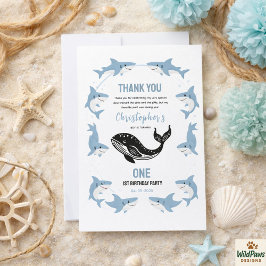 Cartão De Agradecimento Sea Animals Shark 1st Birthday | Under the Sea