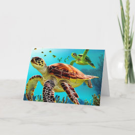 Cartão De Agradecimento Sea Turtle Happy Birday