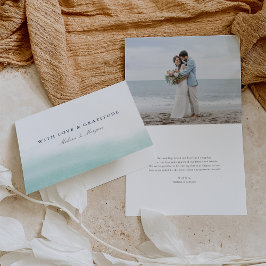 Cartão De Agradecimento Seaglass Tides | Casamento por Aquarela Costeira