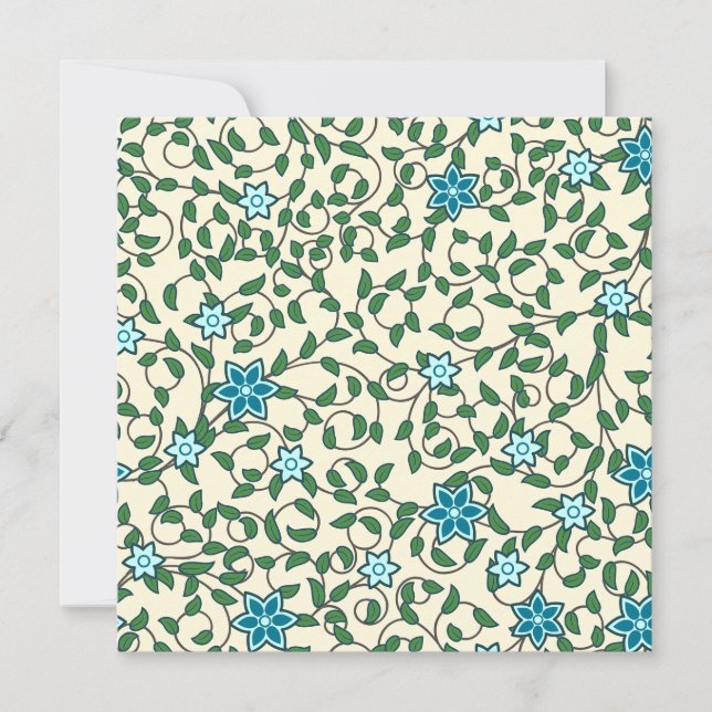 Cartão De Agradecimento Seamless floral pattern on beige background (Frente)